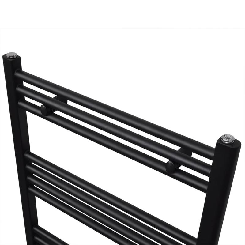 Handdoekradiator – Designradiator – Badkamerradiator – Handdoekdroger – Wandradiator – Mat Zwart – 600x1160 mm – Duurzaam Stevig Materiaal