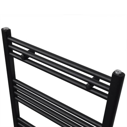 Handdoekradiator – Designradiator – Badkamerradiator – Handdoekdroger – Wandradiator – Mat Zwart – 600x1160 mm – Duurzaam Stevig Materiaal