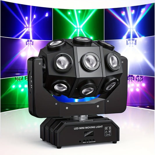 270W Moving Head LED Spot – RGBW Stage Licht – DJ Licht – Discotheek Verlichting – Party Verlichting – 18 LED’s – DMX512 & Geluidsactivatie - QUORE