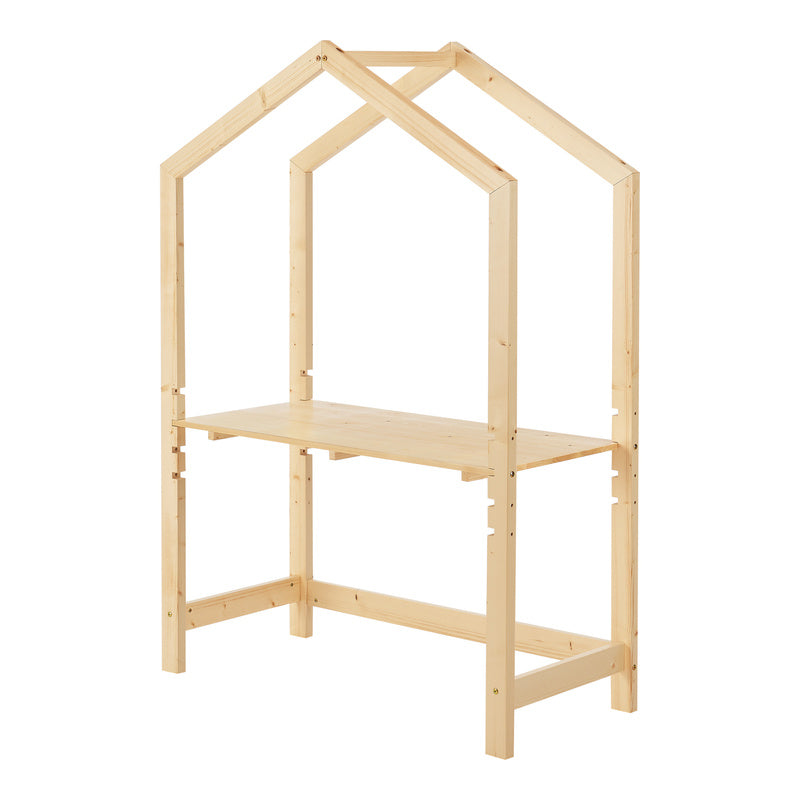 Kinderbureau – Kindertafel – Kinderwerktafel – Speeltafel – Knutseltafel – Verstelbaar in hoogte – Massief grenenhout – 110x50x160 cm – Natuurlijke kleur