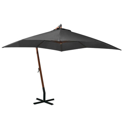Zwevende Parasol – Hangende Parasol – Balkonparasol – Tuinparasol – 3x3 Meter – Waterbestendig Polyester – Massief Grenenhout