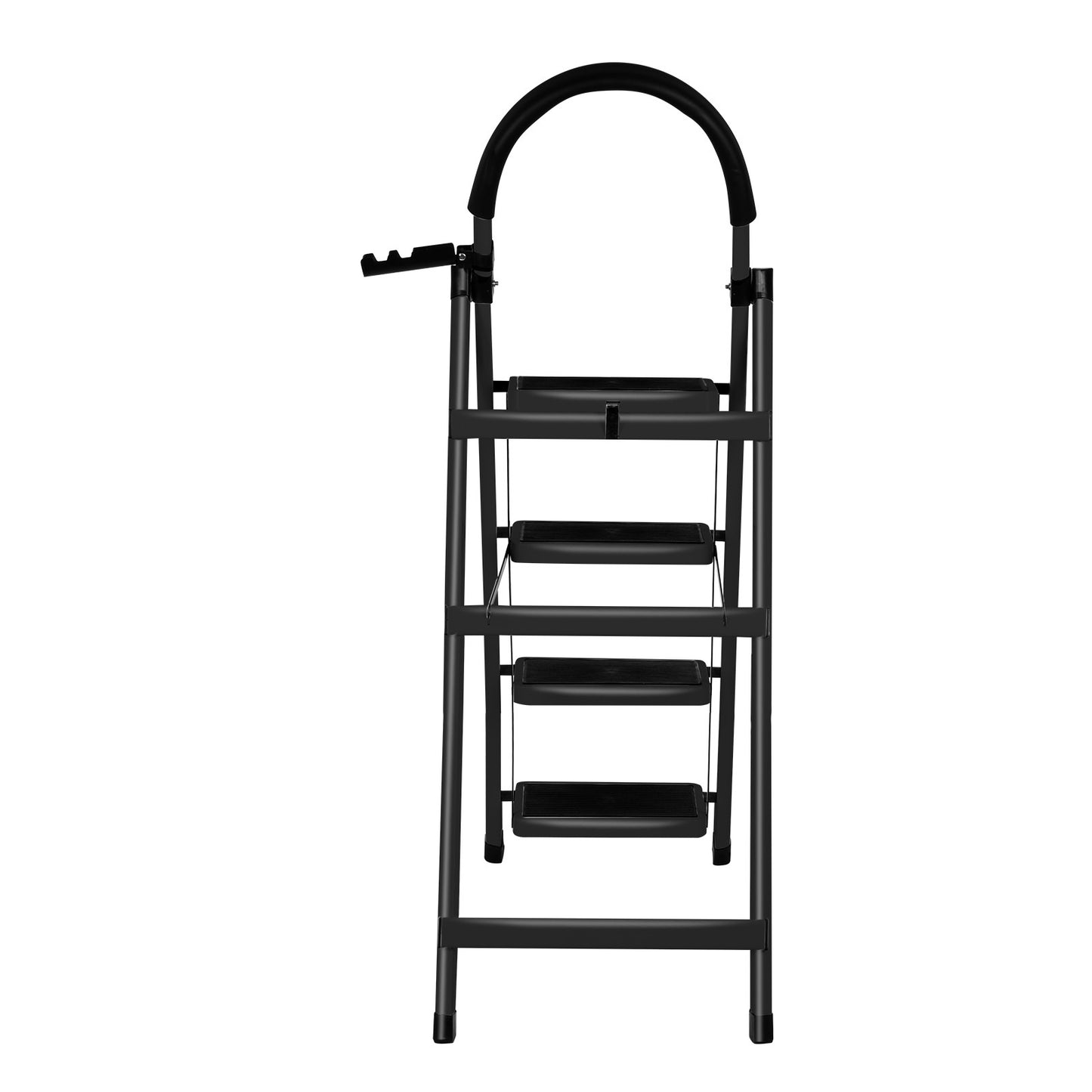 4-Traps Stalen Ladder – Vouwladder – Opstapladder – Klapladder – Steigertrap – Lichtgewicht En Compact – Antislip Treden Met Handgrepen