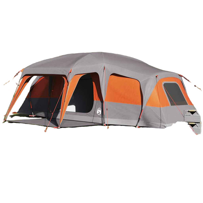 Gezinstent – Familietent – Kampeertent – Bungalowtent – Tent – Waterdicht Polyester – Met Afneembare Buitentent – King Poles Voor Luifel – Grijs Oranje