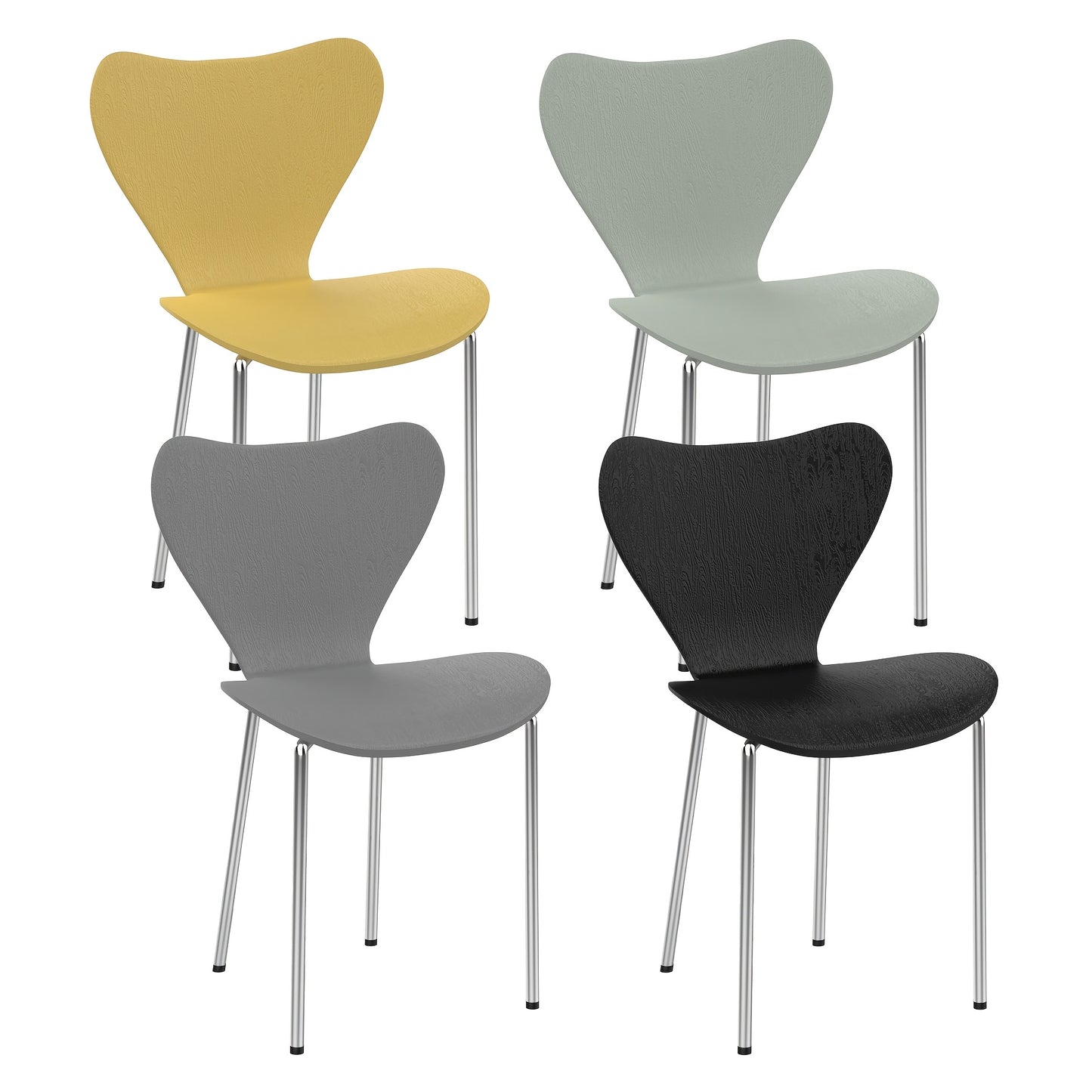 Eetkamerstoelen – Stoelen – Kuipstoelen – Keukenstoelen – Stapelstoelen – Set Van 4 – Zwaar Belastbaar PP Plastic – Metalen Poten