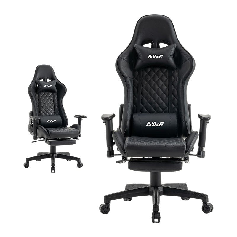 Gamingstoel – Gamestoel – Gaming Chair – Bureaustoel – Game Stoel – Verstelbare Hoogte – Uitklapbare Voetensteun – Kunstleer – Ergonomische Rugleuning