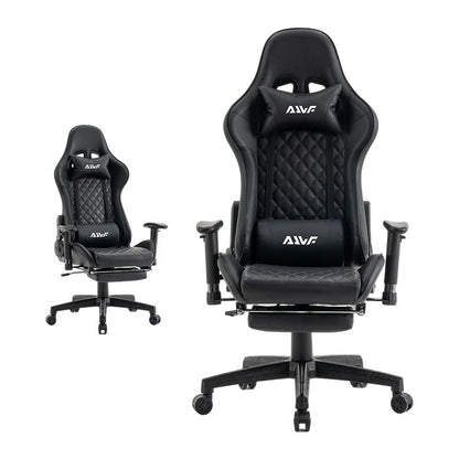 Gamingstoel – Gamestoel – Gaming Chair – Bureaustoel – Game Stoel – Verstelbare Hoogte – Uitklapbare Voetensteun – Kunstleer – Ergonomische Rugleuning