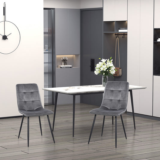 Eetkamerstoel – Kuipstoel – Keukenstoel – Stoel – Set van 2 – Velvet Bekleding – Metalen Onderstel – Hoog Comfort – Draagvermogen 120 kg