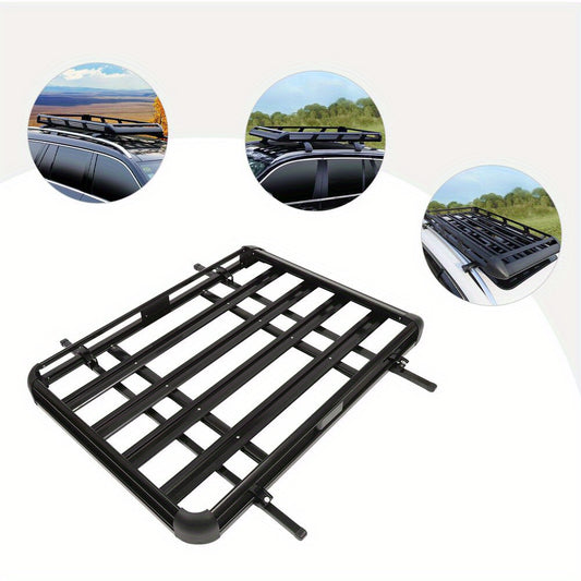 Universele Aluminium Dakdrager Mand – Dakkoffer – Autodrager – Dakbak – Rooftop Cargo Carrier – 140 cm – Verstelbaar – Sterk & Duurzaam – Zwart