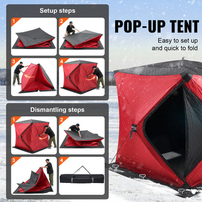 IJsvis Tent – Ijsvissententje – Vistent – Pop-up Tent – Schuiltent – Ruimte voor 3-4 Personen – Lichtgewicht Waterafstotend Polyester – Snelle Opzet