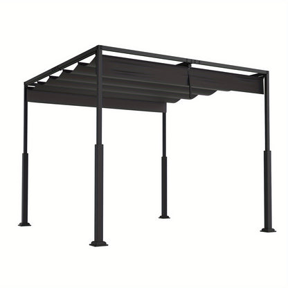 Pergola – Tuinoverkapping – Prieel – Zonnescherm – Tuinpaviljoen – 3x3 Meter – Schuifbaar Dak – Stalen Frame