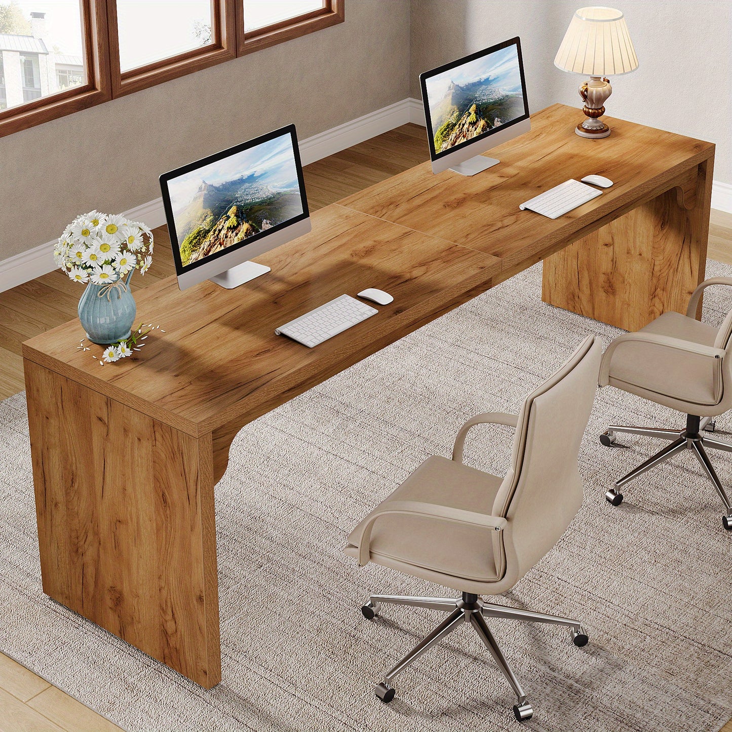 Bureau – Computertafel – Werktafel – Bureautafel – Thuiskantoormeubel – Groot Werkblad 180x59x75 cm – Met Stevig Metalen Frame en Hoogwaardig Geperst Hout