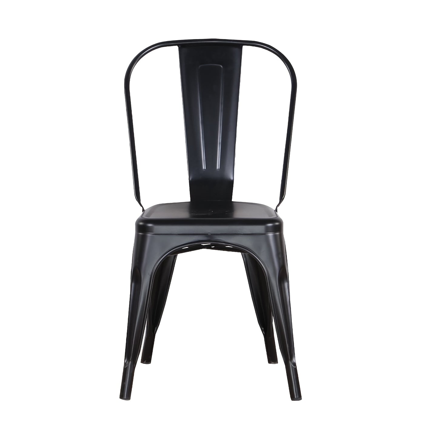 Eetkamerstoelen – Keukenstoelen – Woonkamerstoelen – Buitensstoelen – Stapelbare Stoelen – Set Van 4 Zwart – Stevig Metalen Frame – Comfortabel Ergonomisch Design