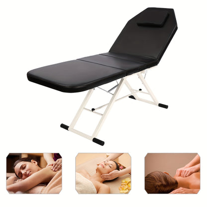 Massagetafel – Massagebed – Behandelingstafel – Spa Tafel – Therapie Tafel – Zwart – Inklapbaar Aluminium Frame – Dikke Foam Padded – Water- en Olieafstotend