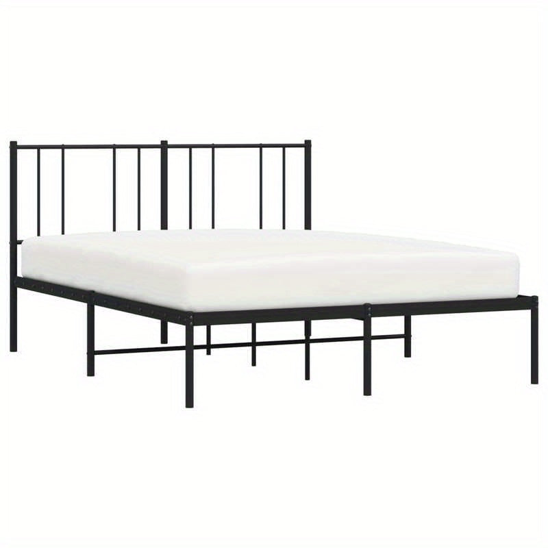 Bedframe – Bedframe Met Hoofdbord – Bed Stel – Bedframe Metaal – Bed Frame Zwart – Poedergecoat Staal – Maat 140x190 Cm