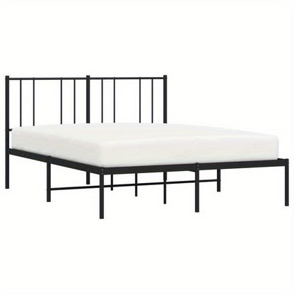 Bedframe – Bedframe Met Hoofdbord – Bed Stel – Bedframe Metaal – Bed Frame Zwart – Poedergecoat Staal – Maat 140x190 Cm