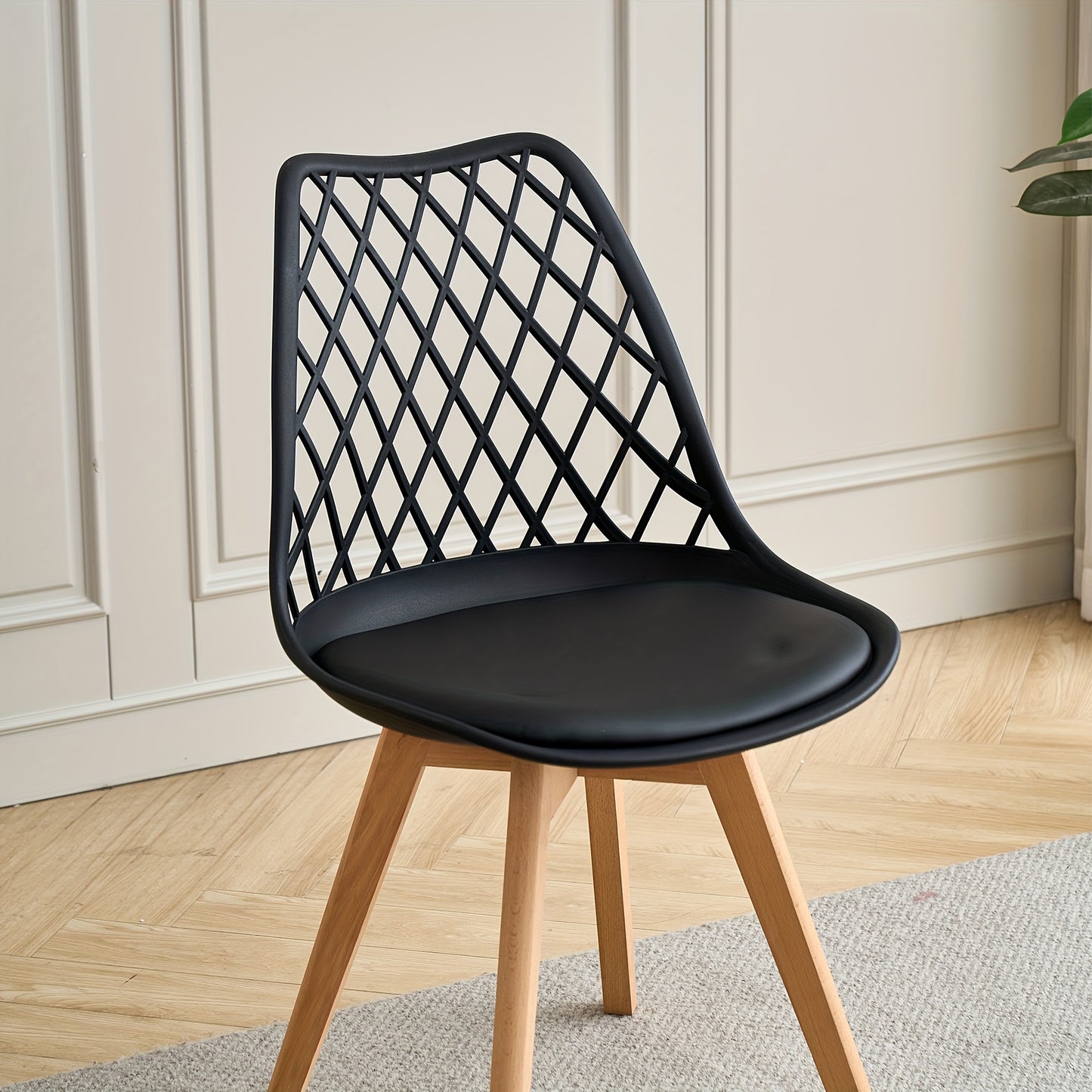 Eetkamerstoel – Stoel – Kuipstoel – Keukenstoel – Woonkamerstoel – Scandinavisch Design – PU Kunstleer – Beukenhouten Poten – Ergonomisch Comfort – Max. Draaggewicht 136 kg – Wit