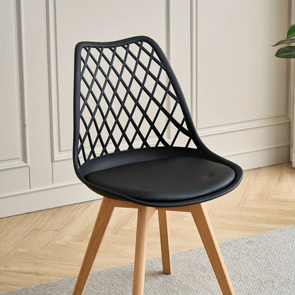 Eetkamerstoel – Stoel – Kuipstoel – Keukenstoel – Woonkamerstoel – Scandinavisch Design – PU Kunstleer – Beukenhouten Poten – Ergonomisch Comfort – Max. Draaggewicht 136 kg – Wit