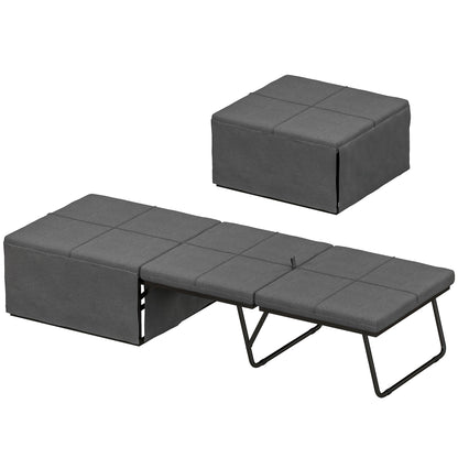 Vouwbed – Opklapbed – Logeerbed – Slaapsysteem – Campingbed – Inclusief Matras – Beschermhoes – 190x69x38,5 cm – Grijs