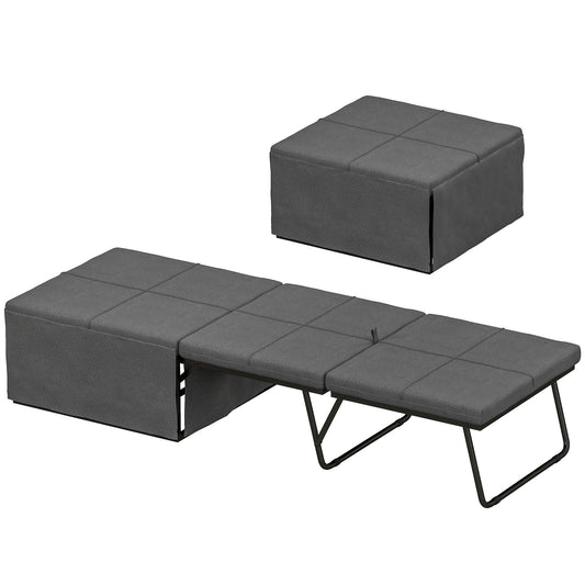 Vouwbed – Opklapbed – Logeerbed – Slaapsysteem – Campingbed – Inclusief Matras – Beschermhoes – 190x69x38,5 cm – Grijs