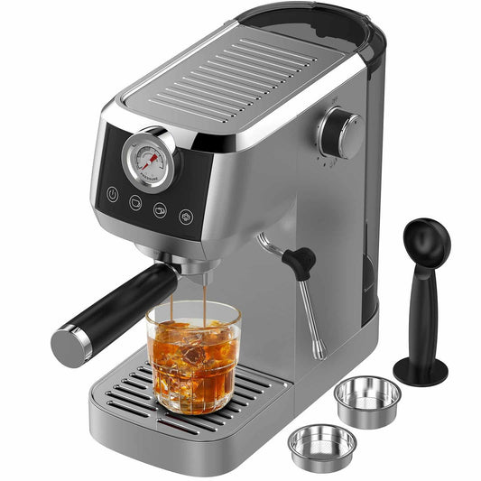 Espressomachine – Koffiezetapparaat – Espresso Maker – Cappuccino Machine – Latte Macchiato Machine – 20 Bar Italiaanse Pomp – 1350 Watt Roestvrij Stalen Behuizing