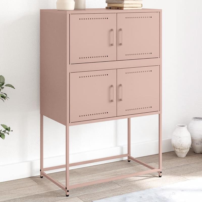 Sideboard 68.5x38.5x107cm steel pink Practical and removable