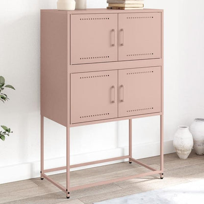 Sideboard 68.5x38.5x107cm steel pink Practical and removable