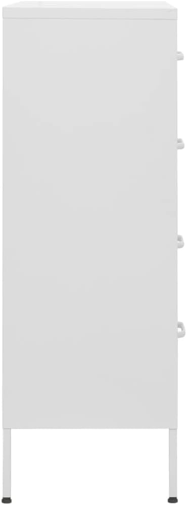 vidaXL Chest of drawers 80x35x101,5cm steel white