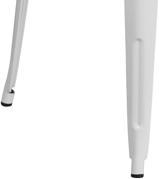 Flash Furniture Jeffrey Tuintafel voor binnen en buiten, rond, 76,2 cm, wit