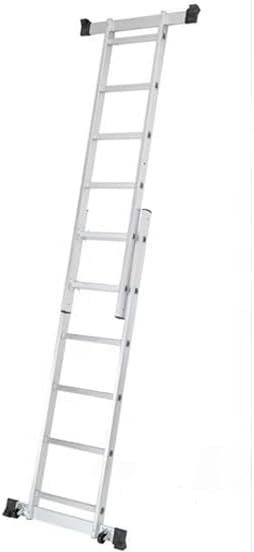 Multifunctionele ladder 4-in-1 aluminium met platform inklapbaar met wielen