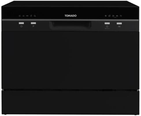 Tomado TDW5501B - Mini dishwasher - Small dishwasher - Freestanding - 6 place settings - 5 programs - Energy class D - Black