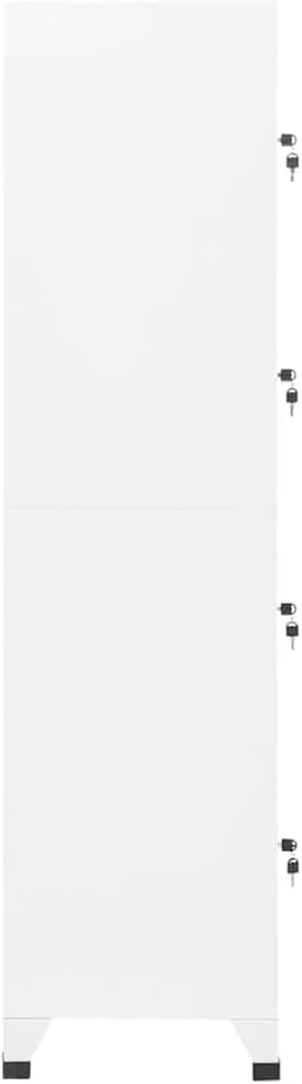 vidaXL Locker cabinet 38x45x180cm steel white, storage cabinet, storage cabinet, garage storage cabinet, locker, locker, locker wardrobe, locker cupboard black - QUORE