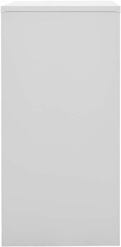 vidaXL Locker cabinet 90x45x92.5cm steel light grey and blue, locker cabinet, wardrobe, closet, locker cabinets, wardrobes, cupboards, office cabinet - QUORE