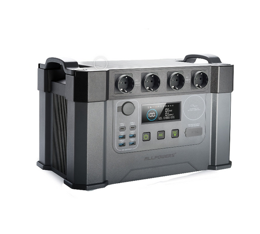 Draagbare Powerstation – Mobiele Energiecentrale – Noodstroomvoorziening – Camping Accu – 1451Wh Capaciteit – 2400W Continu Vermogen – Snelladen & MPPT Zonne-energie