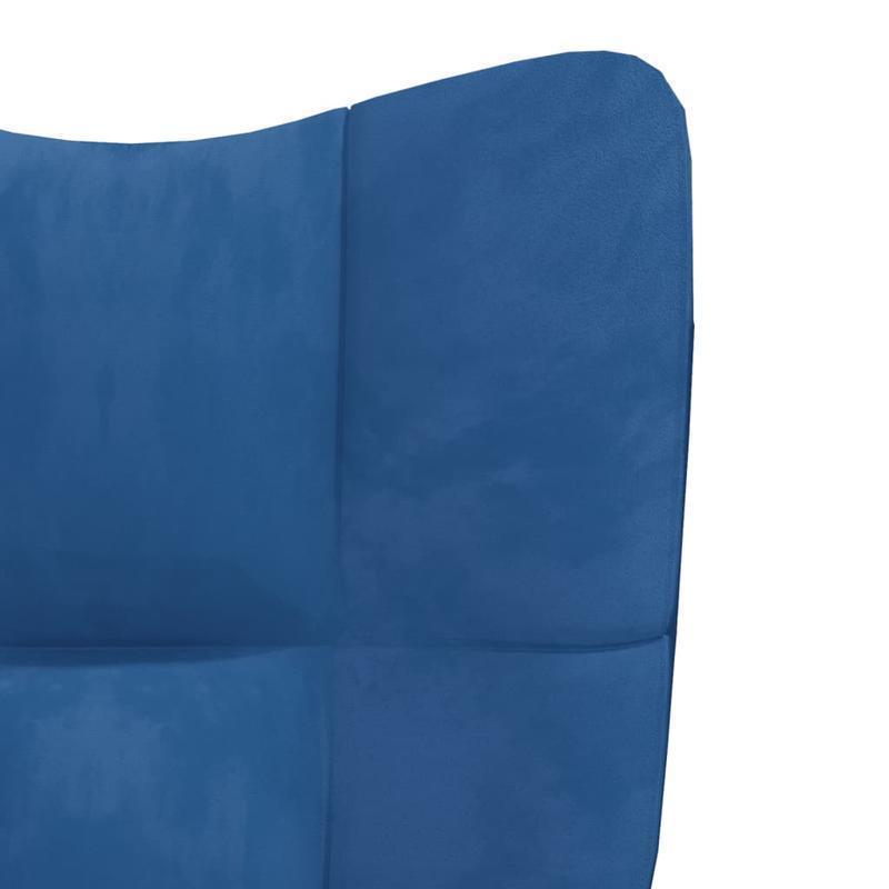 Relaxstoel – Fauteuil – Lounge Stoel – Relaxfauteuil – Zitstoel – Diepblauw Velours – Massief Hardhouten Frame