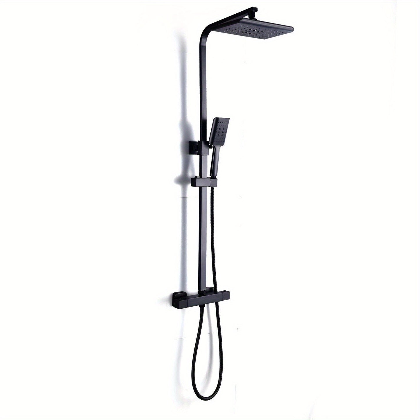 Doucheset – Douchekop – Regendouche – Handdouche – Douchekraan – Thermostatisch – Roestvrij Staal – Verstelbare Hoogte – 18x27 cm Regendouche