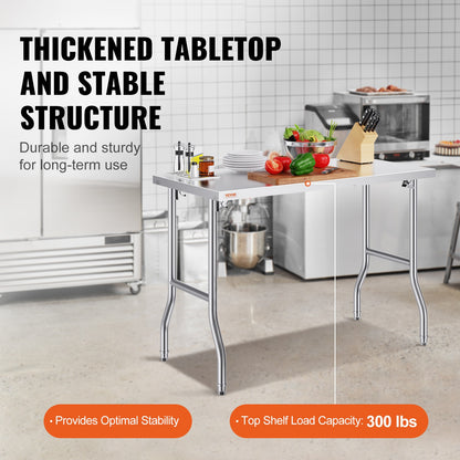 Werktafel – RVS Werkbank – RVS Tafel – Keukentafel – Werkbank Inklapbaar – Roestvrij Staal 201 – 122x61 cm – Draagvermogen 100 kg