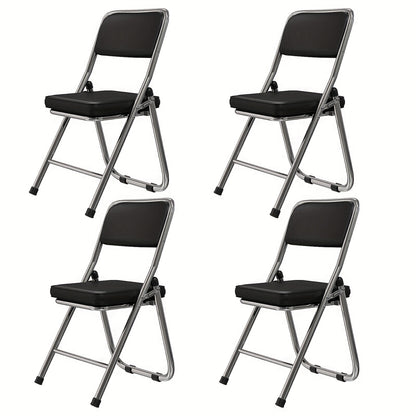 Kantoorkruk – Bureaustoel – Vergaderstoel – Bezoekersstoel – Stapelbare Stoel – 4-pack Bruin – Ergonomisch Ontwerp – Dik Lederen Zitkussen