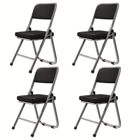 Kantoorkruk – Bureaustoel – Vergaderstoel – Bezoekersstoel – Stapelbare Stoel – 4-pack Bruin – Ergonomisch Ontwerp – Dik Lederen Zitkussen