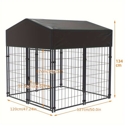Hondenkennel – Hondenkooi – Hondenren – Dierenhok – Metalen Hondenkooi – 127x120x134 cm – Weerbestendig Metaal – Stevige Gelaste Constructie