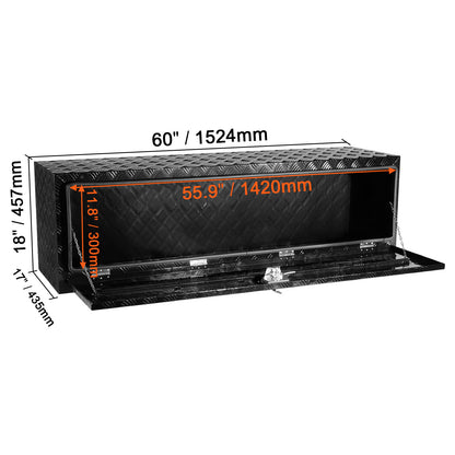 Gereedschapskist Vrachtwagen – Opbergbox – Transportkist – Vrachtwagenbox – Onderbouwkist – Aluminium – Waterdicht – 1524 x 432 x 457 mm – Afsluitbaar Met Sleutels