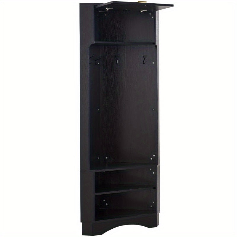 Kapstok – Wandkapstok – Garderobe – Jassenrek – Kapstok met Haken – Inclusief 4 Haken – Vouwbaar – Zwart Metaal – Ruimtebesparend – 53x53x180 cm