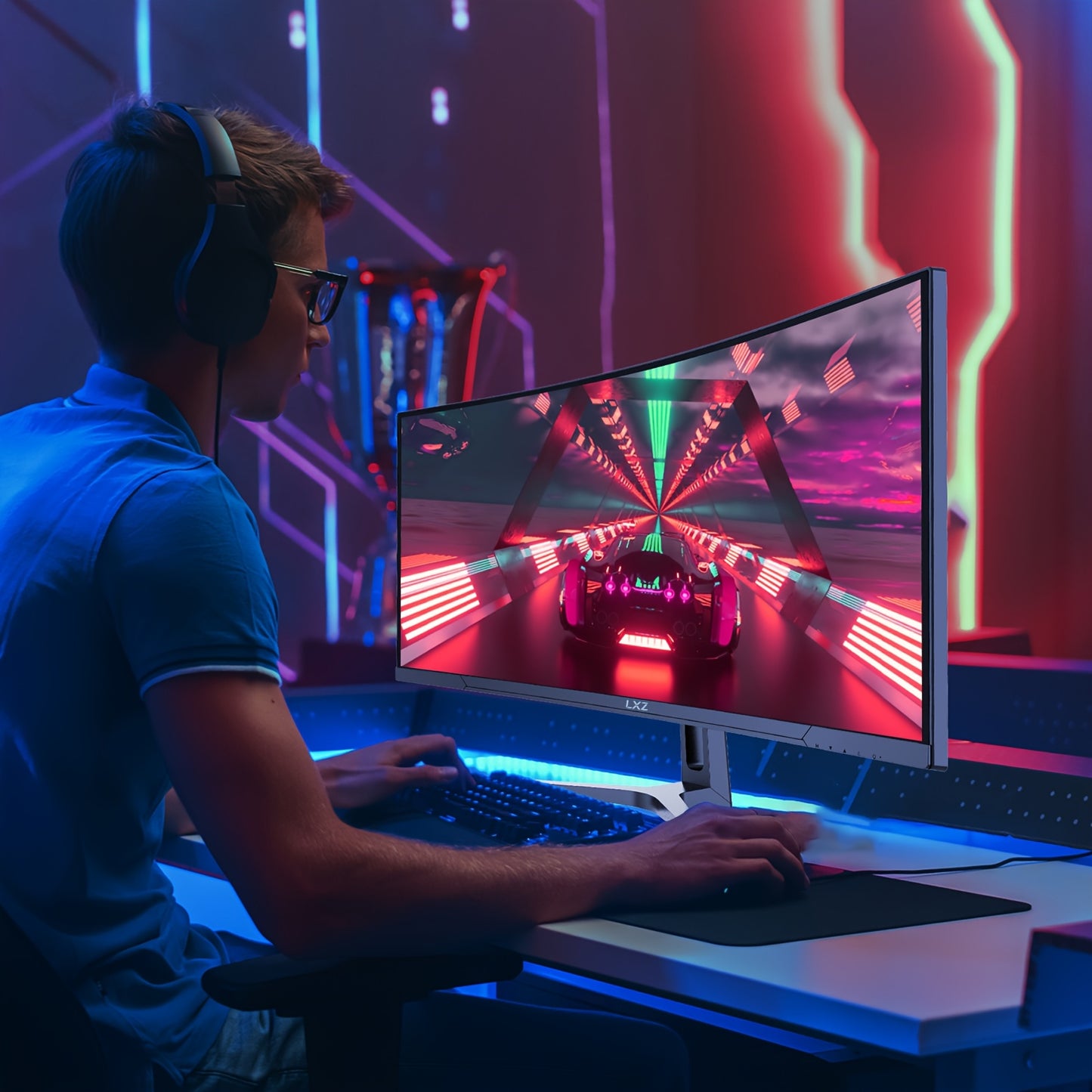 Ultrawide Gaming Monitor – Curved Scherm – PC Monitor – Breed Beeldscherm – Widescreen Display – 34 Inch 3440x1440 UWQHD – 165Hz Verversingssnelheid – FreeSync Ondersteuning