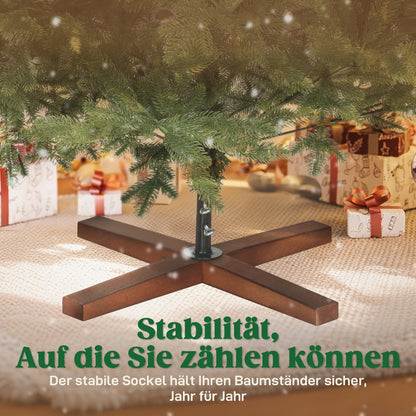 Kunstkerstboom – Nepkerstboom – Valse Kerstboom – Sfeervolle Boom – Kerstdecoratie – Realistische Takken – Inklapbare Takken – Houten Standaard