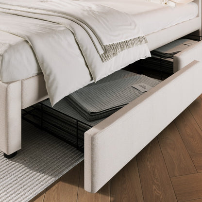Bedden 160x200 – Tweepersoonsbed – Opbergbed – Lattenbodembed – Gestoffeerd Bed – Verstelbaar Hoofdeinde – Inclusief Matras – Modern Ruimtebesparend Design