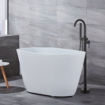 Vrijstaande Badkraan – Vrijstaand Badmengkraan – Badmengkraan Met Handdouche – Vloerkraan – Waterval Badkraan – Matte Zwarte Afwerking – Messing – 110 cm
