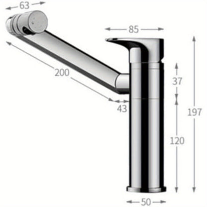 Goodslinesshop DiLiBee 360° Rotatable Single Handle Bathroom & Kitchen Sink Faucet - Chrome Finish, Nickel Plated Stainless Steel Valve, Classic Modern Design, Easy Installation with Mounting Hardware & Flexible Hoses, Effic