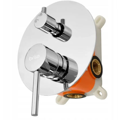 Douchekraan – Douchemengkraan – Douchethermostaat – Doucheset – Wandkraan – Regendouche 24 cm – Messing & RVS – Ultra dun design