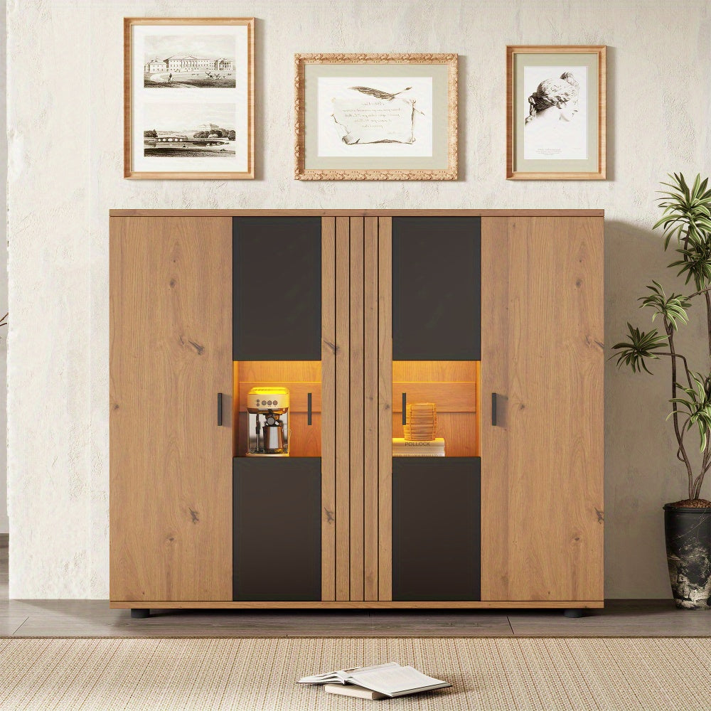 Dressoir – Buffet – Sideboard – Opbergkast – Commode – 140x35x113 cm – Verstelbare Vakken – 4 Deuren