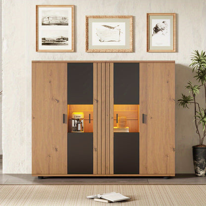 Dressoir – Buffet – Sideboard – Opbergkast – Commode – 140x35x113 cm – Verstelbare Vakken – 4 Deuren