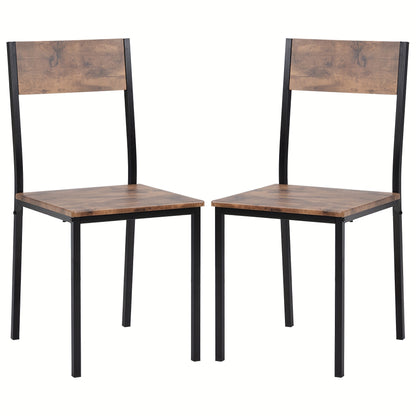 Eethoek – Zitgroep – Dinerset – Tafel Met 2 Stoelen – Balkonmeubilair – Compact En Praktisch – Massief Hout En Metaal